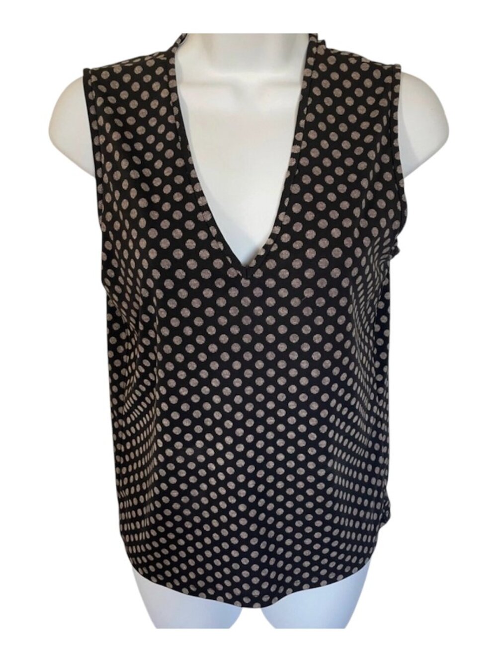 DKNY sleeveless polka dot top tank size small